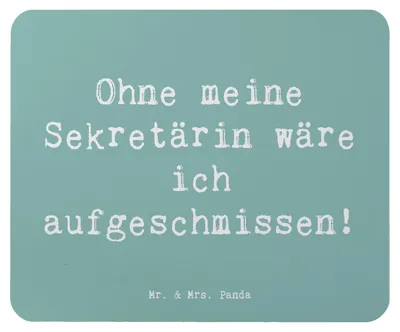 Produktbild von Mr. & Mrs. Panda Mouse Pad Spruch Sekretärin Helfer - Meeresbrise - Geschenk, Mousepad, Berufsalltag, mauspad laptop, Empfang, pc mausunterlage, Berufspassion, Büroalltag