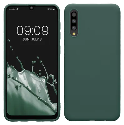 Produktbild von kwmobile Handyhülle für Samsung Galaxy A50 Hülle - TPU Case - Kabelloses Laden - Schutzhülle Cover in Tannengrün