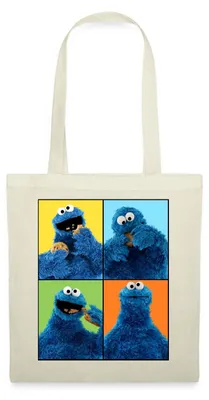 Produktbild von Spreadshirt Sesamstraße Krümelmonster Posen Stoffbeutel, One size, Natur