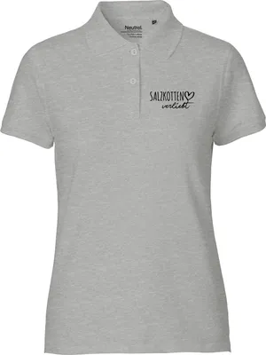 Produktbild von Huuraa Damen Polo Shirt Salzkotten verliebt XXL Sport Grey Bio Baumwolle Fairtrade Poloshirt Geschenkidee