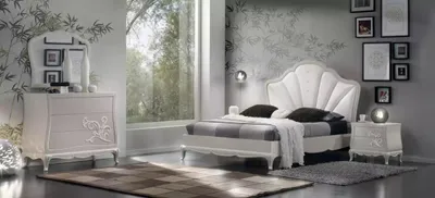 Produktbild von Schlafzimmer 3 tlg. Set Bett 2x Nachttische Modern Design Grau Betten