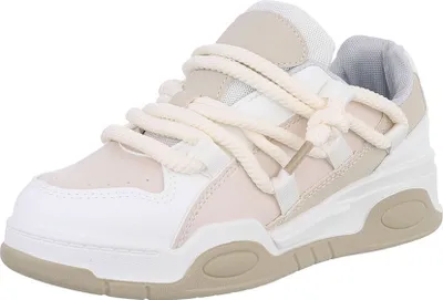 Produktbild von Ital-Design Damen Freizeitschuhe  Lederoptik Sneakers Low 87284009 Beige Gr.  38