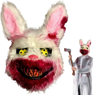 Immagine prodotto di Maschera di coniglio insanguinato Maschera di coniglio horror di Halloween bambini adulti