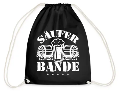 Produktbild von Spreadshirt JGA Männer | Säuferbande Turnbeutel, One size, Schwarz