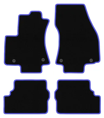 Produktbild von Velours-Fußmatten für Opel Zafira A 1999-2005 (Minivan) – 4-tlg, Schwarz/Blau, passgenau – Wielganizator CARLUX