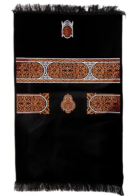 Zdjęcie produktu dla Dywan modlitewny Kiswa Kaaba 600 g, czarny, 110 x 70 cm – Mussallah