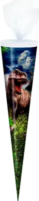 Produktbild von Schultüte / Zuckertüte / 70cm / rund / "Dinosaurier T-Rex"