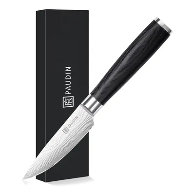 Produktbild von PAUDIN KW6 Gemüsemesser japanischer Art – 9 cm – Professionelles Kochmesser aus hochwertigem Kohlenstoffstahl – Wellenmuster