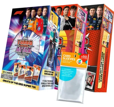 Image de Lot comprenant Turbo Attax Formule 1 2026 : 2 boîtes Mega + 1 boîte Super + des pochettes de collection exclusives