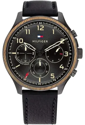 Obrázek produktu pro Hodinky Tommy Hilfiger Asher, multifunkční, černé, kožené, model 1791854