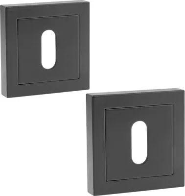 Obrázok produktu pre Štvorcová rozeta pre dvere WC, matná čierna, moderná, elegantná, 52 x 52 mm