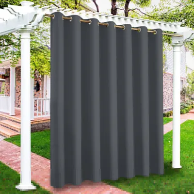 Produktbild von Topchances 4er-Set Übergröße Indoor Outdoor Vorhang Aussenvorhang 254*213cm(B x H), Winddicht Wasserabweisend Sichtschutz Sonnenschutz UVschutz für Garten Patio Balkon, Dunkelgrau