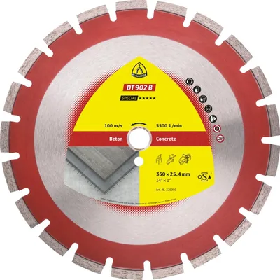 Produktbild von Klingspor DT 902 B Diamanttrennscheiben, 350 x 3,2 x 25,4 mm 21 Segmente 40 x 3,2 x 11 mm, Weitverzahnt