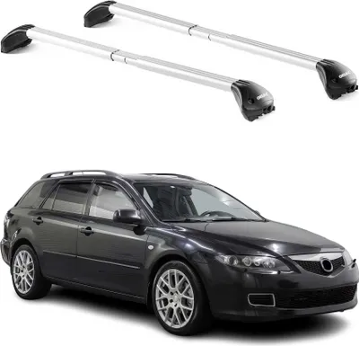 Produktbild von Dachträger Grundtäger für Mazda 6 Kombi 2002-2008 100kg Alu Silber 2 tlg ABE