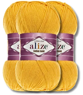 Produktbild von Alize 3x 100g Baumwolle Gold Wolle, Uni, Häkeln, Stricken (216)