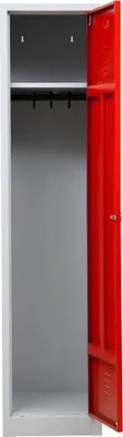 Produktbild von Gürkan Spind lichtgrau, feuerrot 104918, 1 Schließfach 40,0 x 50,0 x 180,0 cm