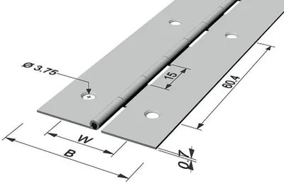 Zdjęcie produktu dla Zawias prętowy W.open 32mm P.0.7mm 900mm Fe verms.P & G