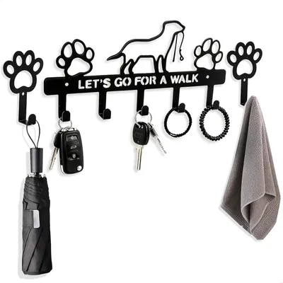 Immagine prodotto di TRANKIELO® - Portachiavi da parete - 5 ganci per chiavi e accessori - Decorativo e facile da installare