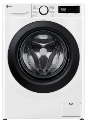 Produktbild von LG F2DR5S8S6W, Frontlader, Freistehend, Weiß, Links, Schwarz, Tasten, Drehregler