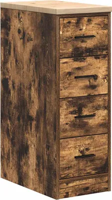 Image de vidaXL Armoire de rangement pour garage Chêne fumé Pin massif