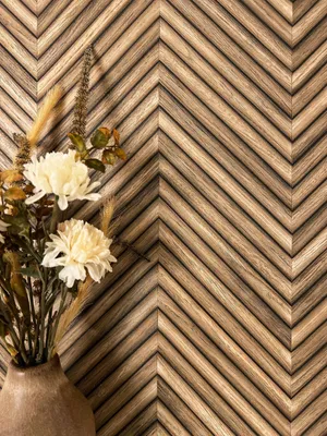 Produktbild von NEWROOM Tapete Braun Vliestapete Holz - Holztapete Modern Hellbraun Beige Paneele Fischgräten Holzwand Boho Fischgrätenmuster