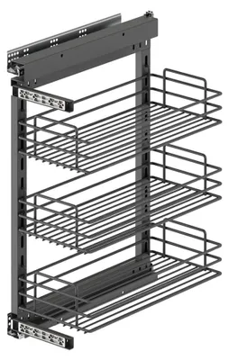Produktbild von Emuca Auszugswagen TitanteStar mit Schließautomatik, Modul 400mm, Stahl, Anthrazitgrau