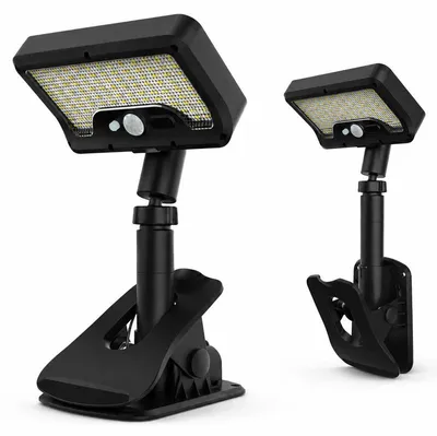 Produktbild von Solar Zaunleuchten 2er Set – Bewegungsmelder, 92 LED, 500LM | IP65, Type-C & Solar für Zaun & Terrasse