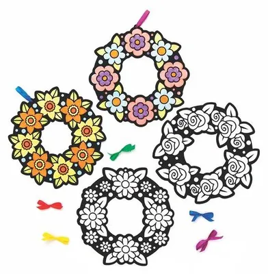 Produktbild von Famanu Bastelset 10 Blumenkränze für Kinder - Kreatives Frühlingsbasteln