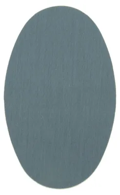 6 Aufbügelflicken, mittelgrau, 16x10 cm, oval