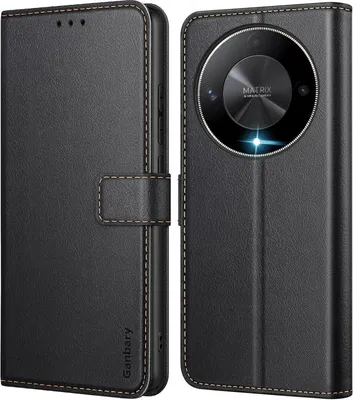 Produktbild von Honor Magic6 Lite Handyhülle Leder Klapphülle Schwarz