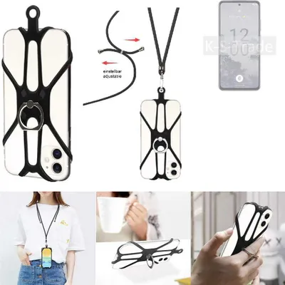 Produktbild von K-S-Trade 3in1 Handykette Handyband Handykordel Halsband Smartphone-Ring Handy-Ring kompatibel mit Nokia X30 5G Fingerhalterung Handyring