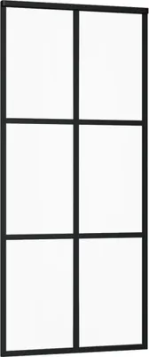 Immagine prodotto di vidaXL Porta scorrevole ESG vetro e alluminio 90x205 cm nero