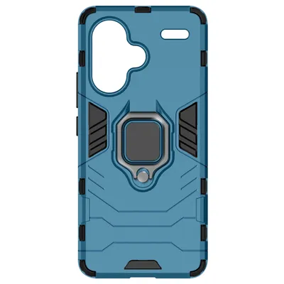 Immagine prodotto di Custodia per Xiaomi Redmi Note 13 Pro Plus Supporto ad anello in metallo antiurto - Blu