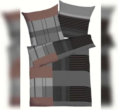 Produktbild von Kaeppel Mako-Satin Bettwäsche Straight anthrazit 155x220 cm + 80x80 cm