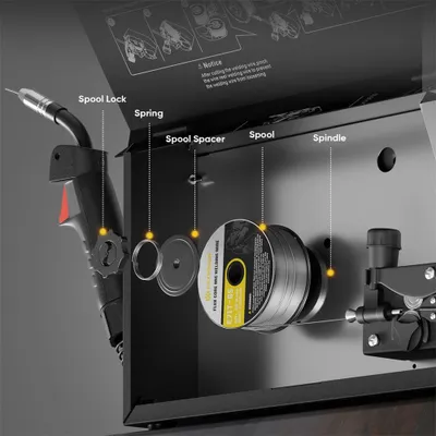 Imagen del producto de Máquina de soldar 5 en 1: Máquina de soldar, máquina de soldar MIG, máquina de soldar TIG, máquina de soldar por electrodo (SMAW), 250 amperios