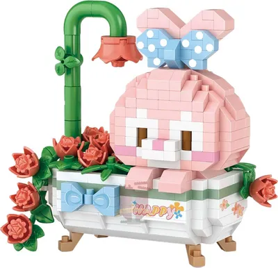 Produktbild von Klemmbausteine Bausatz 'Hase im Bad' Modell 8806 aus hochwertigem Kunststoff, 370 Teile