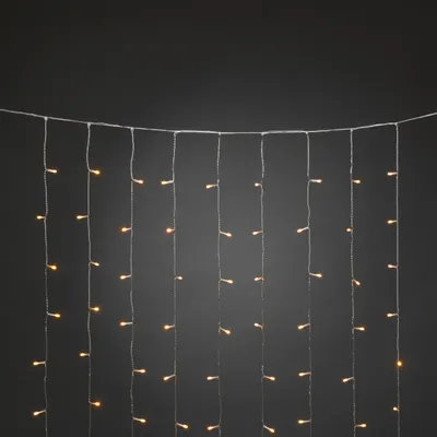 Produktbild von Konstsmide LED Eisregen Lichtervorh, 320 Lampen, LED, Bernstein, Draußen, Transparent, Kunststoff