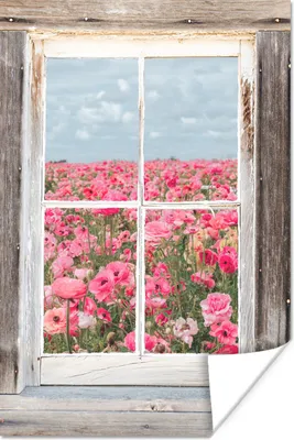 Produktbild von MuchoWow® Poster Aussicht - Blumen - Feld 40x60 cm - Plakate für die Wand - Poster Babyzimmer