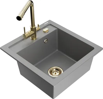 Produktbild von Mexen Vito 1-Becken-Granit-Spüle mit Mischbatterie Duero, Grau - 6503-71-671600-50