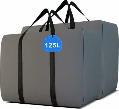 Produktbild von Großer, faltbarer Oxford-Aufbewahrungsbeutel XL – 2 dicke Aufbewahrungsbeutel à 125 l für Bettdecken und Kissen, wasserdichter Jumbo-Kleiderschrank-Organizer zur Aufbewahrung von Kleidung