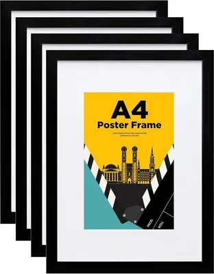 Obrázek produktu pro Egofine fotorámeček A4 černý sada 4 ks s pravým sklem