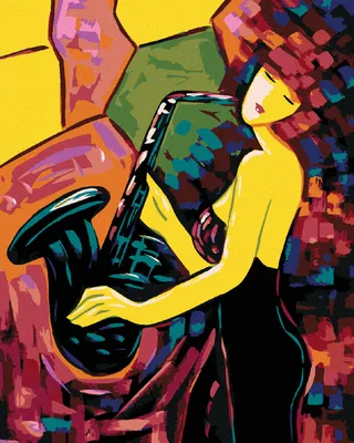 Produktbild von Zuty - Malen nach Zahlen - EIN SAXOPHONSPIELENDES MÄDCHEN, 40x50 cm, ohne Keilrahmen
