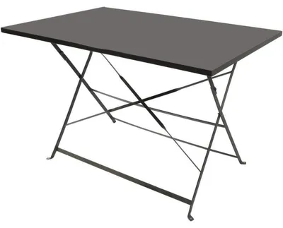 Image de Table pliante rectangulaire en métal "Mistral" - Gris - L 110 x H 70 cm