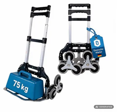 Produktbild von Dönges Treppensteiger-Sackkarre, Tragkraft bis zu 75 kg, Farbe schwarz/grau