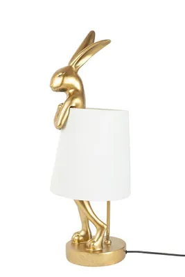 Zdjęcie produktu dla KARE lampa stołowa RABBIT 68 cm złota / biała