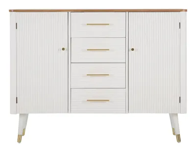 Obrázok produktu pre Komoda Matera 37 x 90 x 117 cm jaseň borovica MDF kov biela hnedá