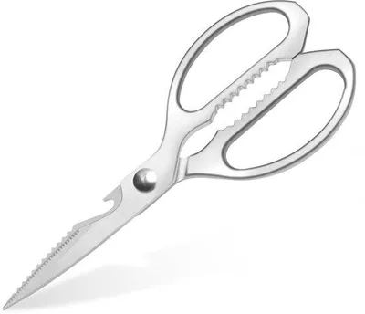 Obrázok produktu pre Ibenzoa® Multifunkčné kuchárske nožnice z nehrdzavejúcej oceli 3CR13 – čepele s mikroozubením (3 mm), ergonomická rukoväť, vhodné na mäso, hydinu, ryby a zeleninu, vhodné do umývačky riadu, na kľúkanie orechov