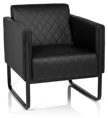 Produktbild von hjh OFFICE Polstersessel ARUBA BLACK Kunstleder Sessel Relaxsessel gepolstert