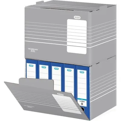 Obrázek produktu pro Archivní kontejner ELBA tric, A4, šedobílý, pevná vlnitá lepenka Rozměry: (Š)455 x (H)355 x (V)320 mm (83426)