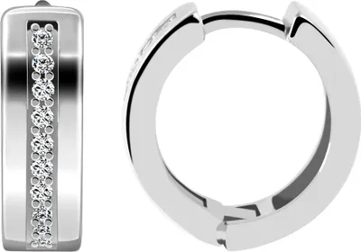 Produktbild von 925/- Echt Silber Klappcreolen "Gerdy" mit Zirkonia, 925/rhodiniert